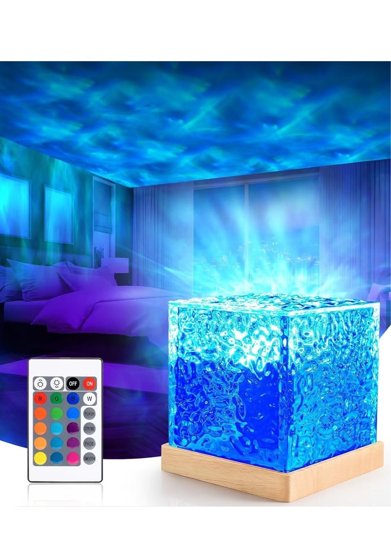 Raxoom Projector Lights Ocean Wave - Romantic LED 3D Water Wave Effect Night Light, Crystal Table Lamp for Bedroom Decor, Warm Ambiance, Vibrant Colors, Perfect for Relaxation and Romantic Settings - Image 1