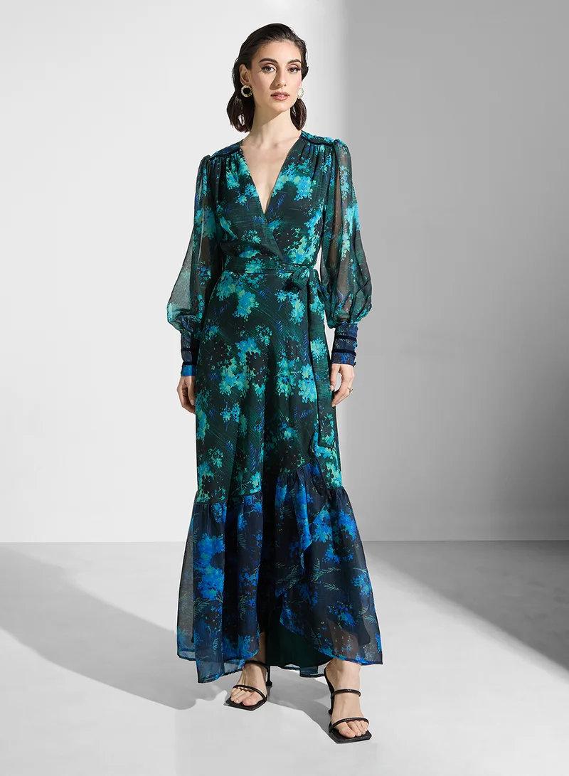 هوب اند ايفي Floral Chiffon Maxi Dress