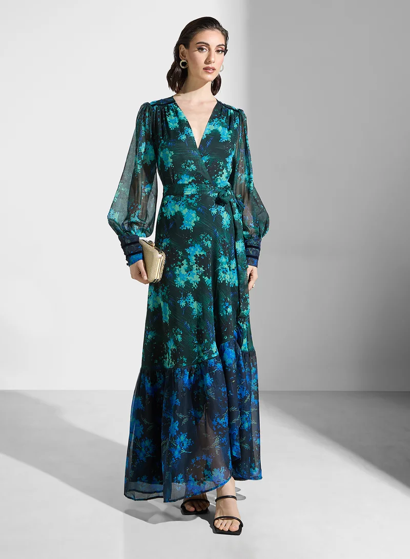 هوب اند ايفي Floral Chiffon Maxi Dress