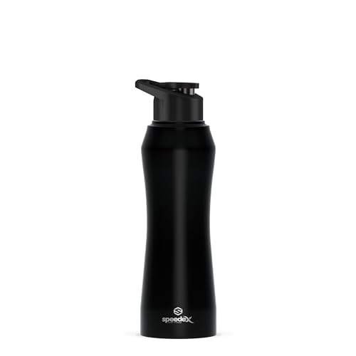 Speedex Stainless Steel Black Water Bottle 1 Litre with Sipper Cap – Leak-Proof, Durable, Lightweight | Ideal for Office, School, Travel | Single Bottle (1000ml) - Image 1