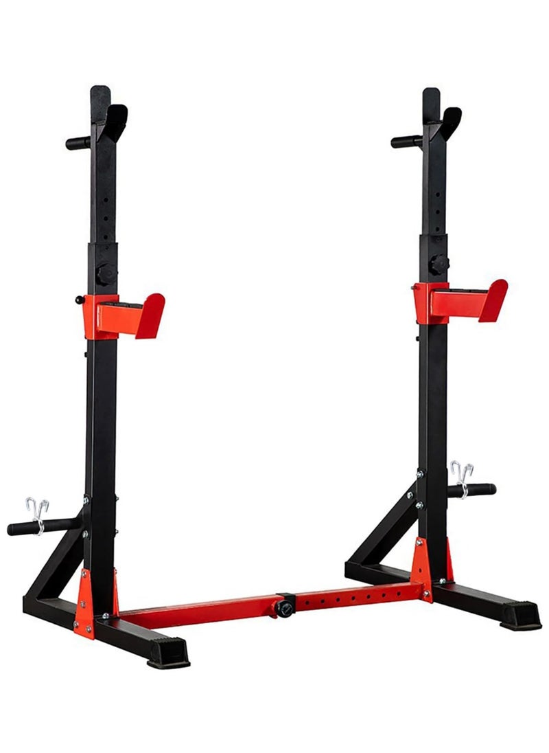 Sky Land - Fitness Squat Rack Heavy Duty Adjustable Steel Barbell Rack Stand For Home Gym GM-8139, Red/Black - Image 1