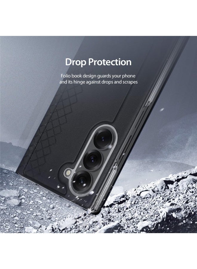 general Cover Compatible with Samsung Galaxy Z Fold 7 5G, PU Leather Case Magnetic Closure Design Flip Stand Cover with Card Slot, Shockproof Protective Wallet Case - Image 5