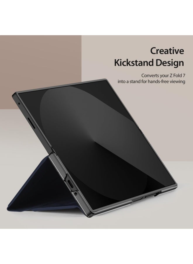 general Cover Compatible with Samsung Galaxy Z Fold 7 5G, PU Leather Case Magnetic Closure Design Flip Stand Cover with Card Slot, Shockproof Protective Wallet Case - Image 3