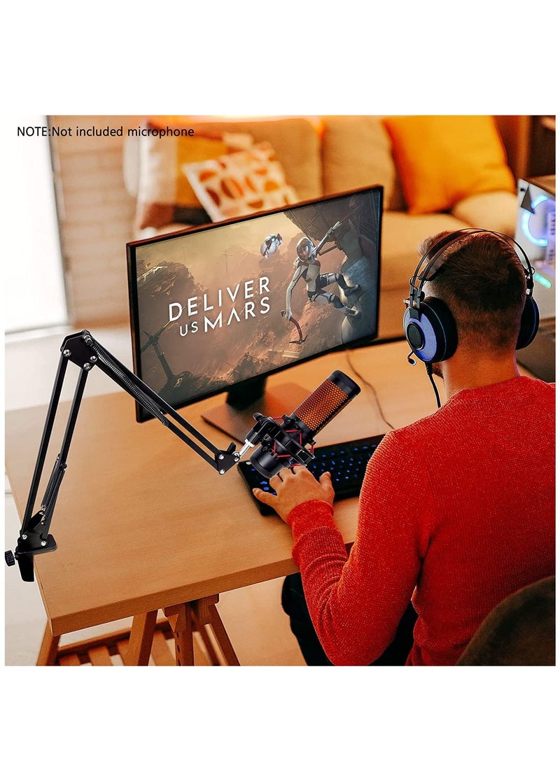 Arabest - Boom Arm Mic Stand, Adjustable Suspension Boom Scissor Arm Stand for HyperX QuadCast, QuadCast S – RGB USB Condenser Microphone - Image 1