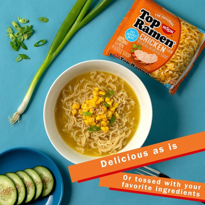 Nissin Top Ramen Chicken Flavor Noodle Soup (Pack of 24) - Image 3