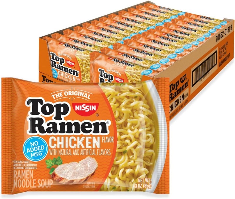 Nissin Top Ramen Chicken Flavor Noodle Soup (Pack of 24) - Image 1