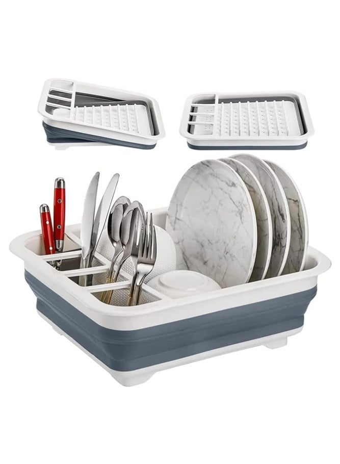 BELLSBERRY Collapsible Dish Drainer Rack Foldable Kitchen Drying Rack Space Saving Dish Organizer 36x31cm - Image 1
