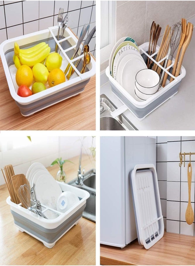 BELLSBERRY Collapsible Dish Drainer Rack Foldable Kitchen Drying Rack Space Saving Dish Organizer 36x31cm - Image 5