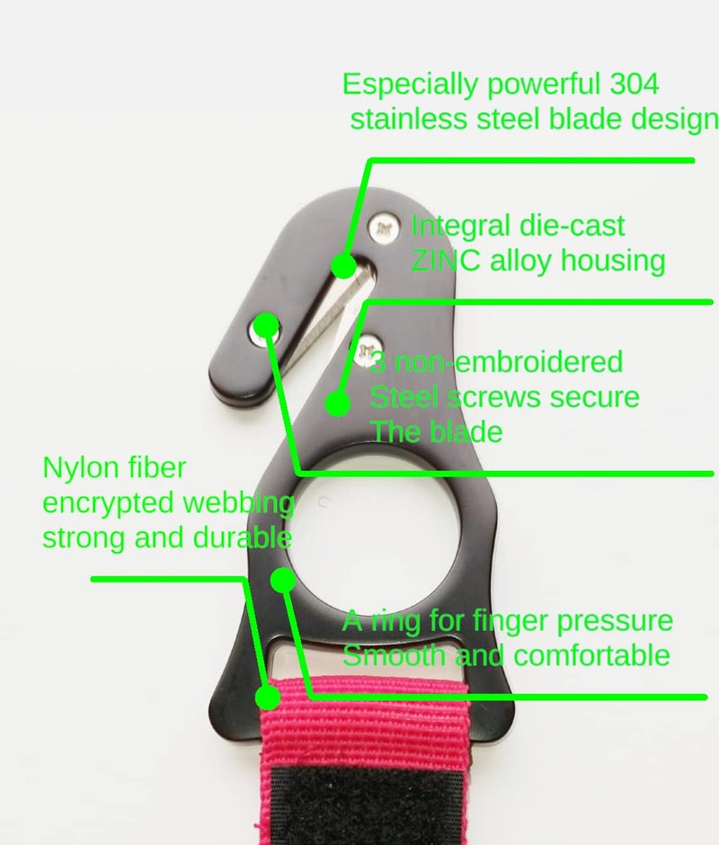 haihong Harnesses Kite Hook Safety-Knives Paragliding Skydiving with Pocket 2020 Red/Black sk16 - Image 4