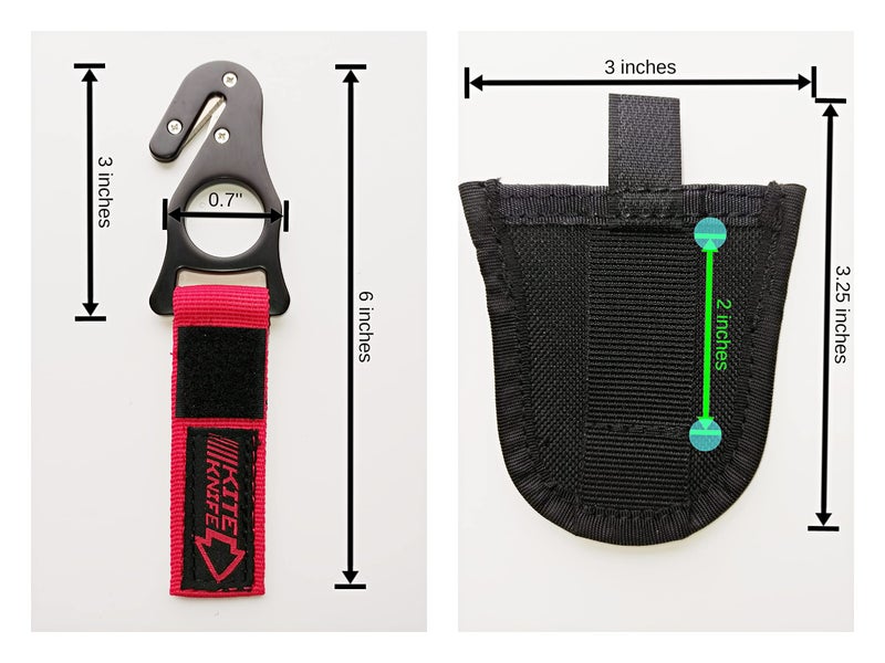 haihong Harnesses Kite Hook Safety-Knives Paragliding Skydiving with Pocket 2020 Red/Black sk16 - Image 3