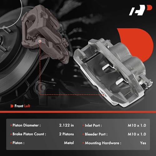 A-Premium Disc Brake Caliper Assembly with Bracket Compatible with Select Dodge and Mitsubishi Models - Ram 1500 2006-2008, Dakota 2005-2008, Raider 2006-2009 - Front Left Driver Side - Image 2