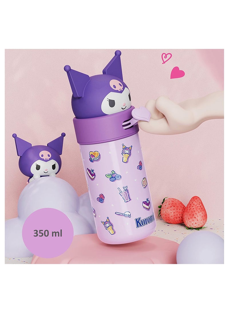 Kawaii زجاجة مياه معزولة من الفولاذ المقاوم للصدأ سعة 350 مل - أرجواني - Image 3