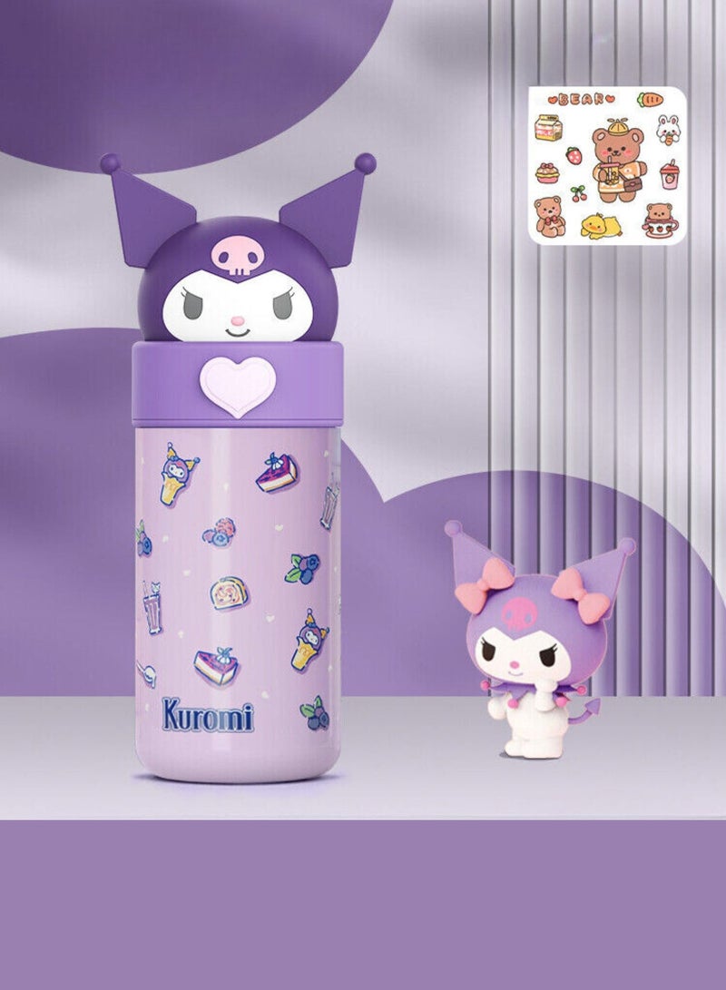 Kawaii زجاجة مياه معزولة من الفولاذ المقاوم للصدأ سعة 350 مل - أرجواني - Image 1