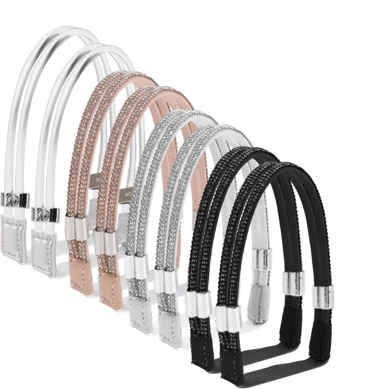 4 pairs of imitation diamond adjustable shoe ropes, elastic ankle straps for high heels, detachable anti-drop straps for shoes, women's shoe accessories - Image 1