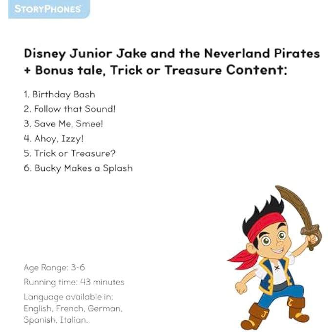 STORYSHIELD DISNEY JAKE AND THE NEVER LAND PIRATES - SCREENLESS AUDIO STORY FOR KIDS FOR STORYPHONES - Image 2