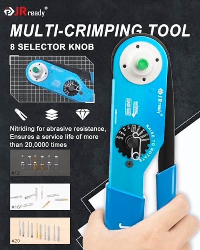 JRready St6110 Deutsch Connector Kit With Crimper-2 Pin Waterproof Connector,3 4 6 8 12 Pin Dt Connectors,Deutsch Crimp Tool 14-22Awg,Size 16 Solid Contact For Truck, Motorcycle,Automotive - Image 3