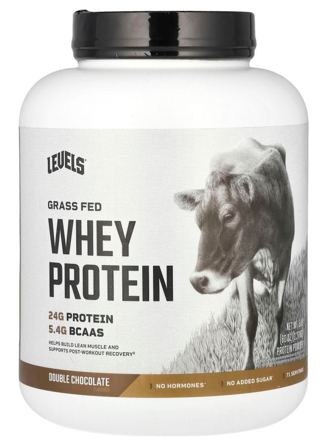 Level مسحوق بروتين مصل اللبن من حليب العشب بنكهة الشوكولاتة المزدوجة 5 أرطال (2.27 كجم)