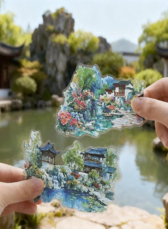 SAMVARDHAN Chinese Landscape Stickers Pack – 60 Pcs Traditional Oriental Scenery Washi Stickers for Journaling, Scrapbooking, DIY Crafts, Planner Decoration & Art Collage, Pack of 6 - Image 4