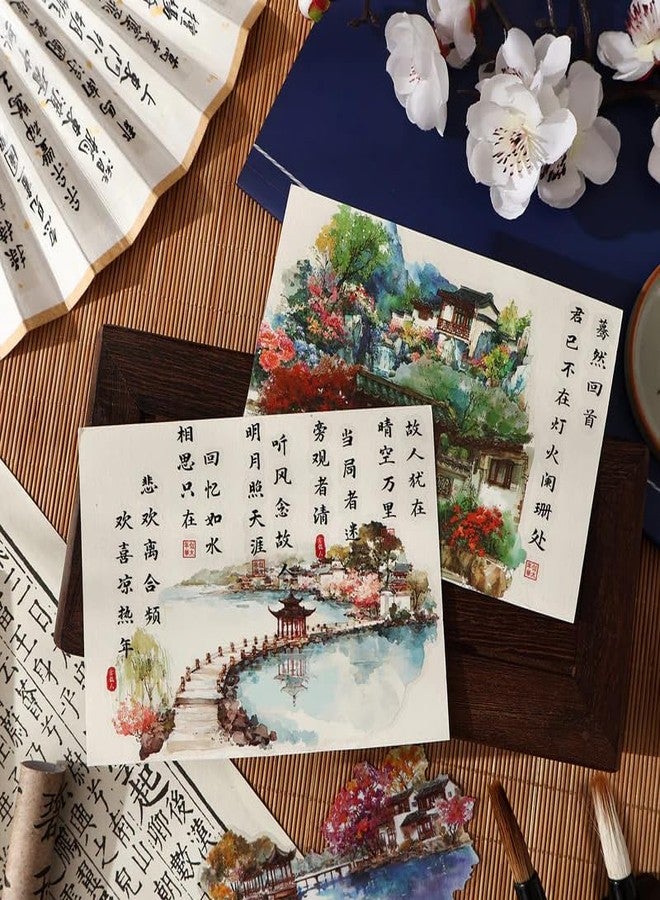 SAMVARDHAN Chinese Landscape Stickers Pack – 60 Pcs Traditional Oriental Scenery Washi Stickers for Journaling, Scrapbooking, DIY Crafts, Planner Decoration & Art Collage, Pack of 6 - Image 5