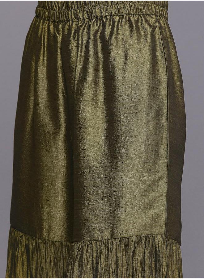 Libas - Silk Lace Detail Kurta and Sharara with Sequined Dupatta Set by Styli - Image 1