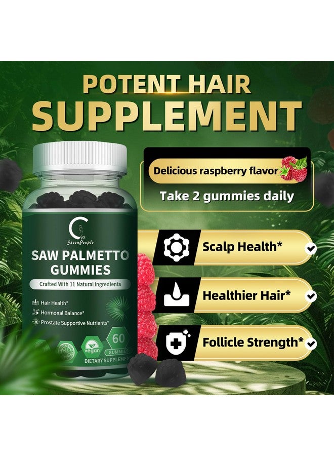 GPGP GreenPeople GPGP GreenPeople Saw Palmetto for Women & Men - Prostate Supplements for Men, Potent Saw Palmetto Extract, DHT Blocker for Womens Hair Growth, Hormonal Balance Gummies, DHT Blocker, 60 Count, 2 Pack - Image 2
