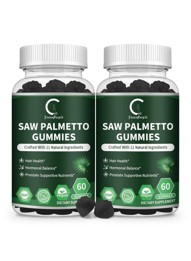 GPGP GreenPeople GPGP GreenPeople Saw Palmetto for Women & Men - Prostate Supplements for Men, Potent Saw Palmetto Extract, DHT Blocker for Womens Hair Growth, Hormonal Balance Gummies, DHT Blocker, 60 Count, 2 Pack - Image 1