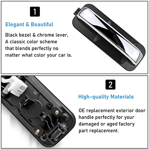 Moonlinks Compatible with Ford F150 Door Handle,2015-2020 F150 Front/Rear Passenger Exterior Door Pull Handle for Right Side,Chrome Lever(14603667/FL3Z1522404BF) - Image 4