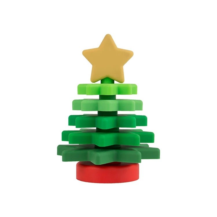 Y&D Innovative Puzzle Design Christmas Tree Stacking Toy - Silicone Baby Building Blocks Set for Early Education & Cognitive Development - Image 1