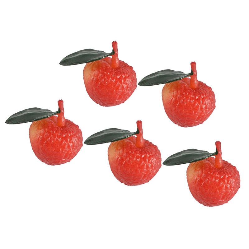 5pcs Realistic Artificial Fake Model Simulation Lychee Artificial Fruits - Image 1