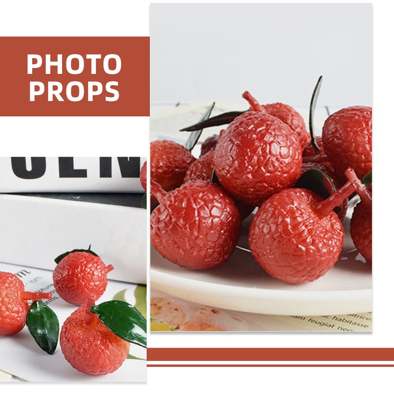 5pcs Realistic Artificial Fake Model Simulation Lychee Artificial Fruits - Image 2
