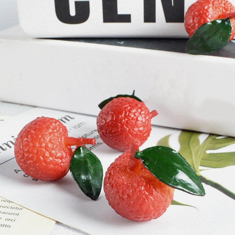 5pcs Realistic Artificial Fake Model Simulation Lychee Artificial Fruits - Image 4