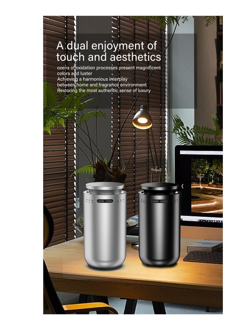 منعش الهواء السيارة الذكية, ناشر رائحة السيارة الذكية, البذرة بالموجات فوق الصوتية, آلة العلاج بالروائح السيارة, ناشر الزيت الأساسي - قابل للشحن, 3 أوضاع قابلة للتعديل, عطر طويل الأمد, سهل التركيب (أسود) - Image 4