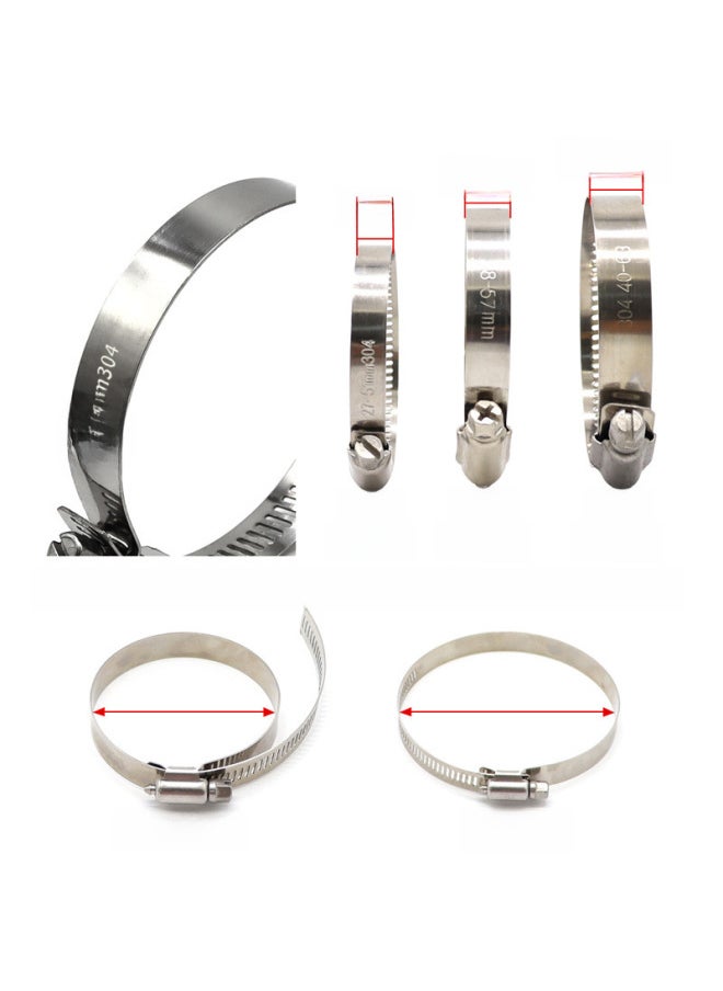 Generic - Direct 201 Stainless Steel American Hose Clamp 304 Stainless Steel Water Pipe Clamp Security Hoop Pipe Clamp-Specifications And Models:155-178(304 All Steel) 12mm - Image 1
