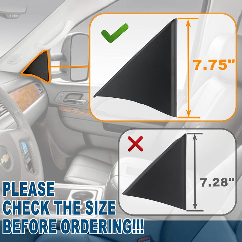 APPERFiT Front Door Upper Trim Panel Triangle Cover Compatible with 2007-2013 Chevrolet Chevy Avalanche Silverado Suburban Tahoe, GMC Sierra Yukon Replaces 25857289 25857294 - Image 2