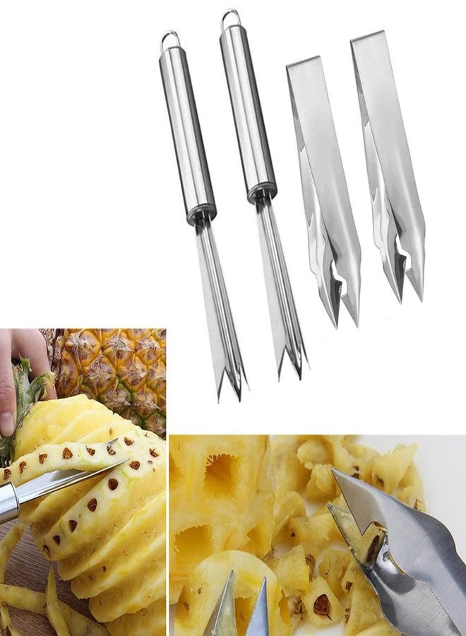Jilukibo 4Pack Pineapple Eye Peeler Remover Tool, Stainless Steel V Shape Pineapple Eye Cutter Removing Fork, Pineapple Eye Clip Kitchen Tools - Image 4