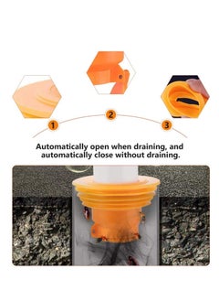 Peachjoy Drain Pipe Hose Silicone Plug, Drain Pipe Sewer Seal Rings, Drain Hose Sealing Plug for Bathroom Kitchen Laundry Pipe Sewer Seal Tools(Orange)  - Image 3