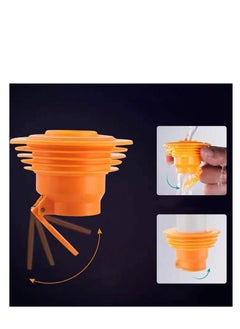 Peachjoy Drain Pipe Hose Silicone Plug, Drain Pipe Sewer Seal Rings, Drain Hose Sealing Plug for Bathroom Kitchen Laundry Pipe Sewer Seal Tools(Orange)  - Image 5