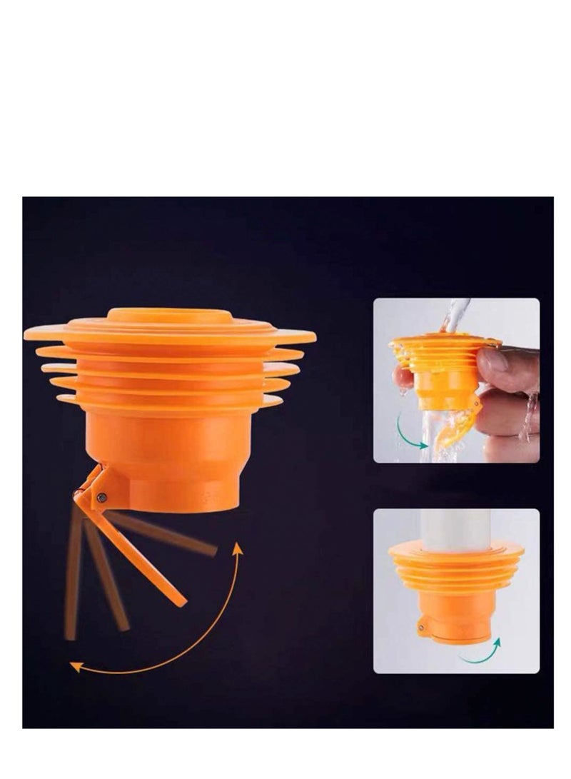 Peachjoy Drain Pipe Hose Silicone Plug, Drain Pipe Sewer Seal Rings, Drain Hose Sealing Plug for Bathroom Kitchen Laundry Pipe Sewer Seal Tools(Orange)  - Image 5