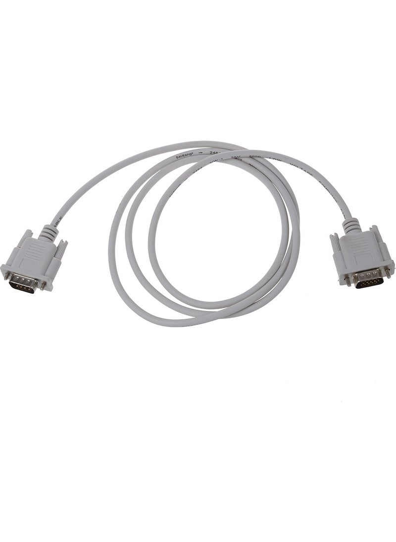 Pabiflo - VGA DB15 Male - RS232 DB9 Pin Male Adapter Cable / Video Graphics Extension Cable (White, 1.4m) (From Overseas) - Image 1