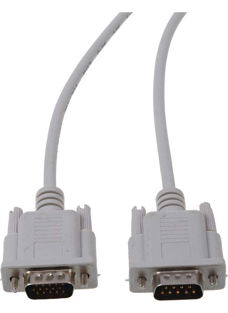 Pabiflo - VGA DB15 Male - RS232 DB9 Pin Male Adapter Cable / Video Graphics Extension Cable (White, 1.4m) (From Overseas) - Image 1