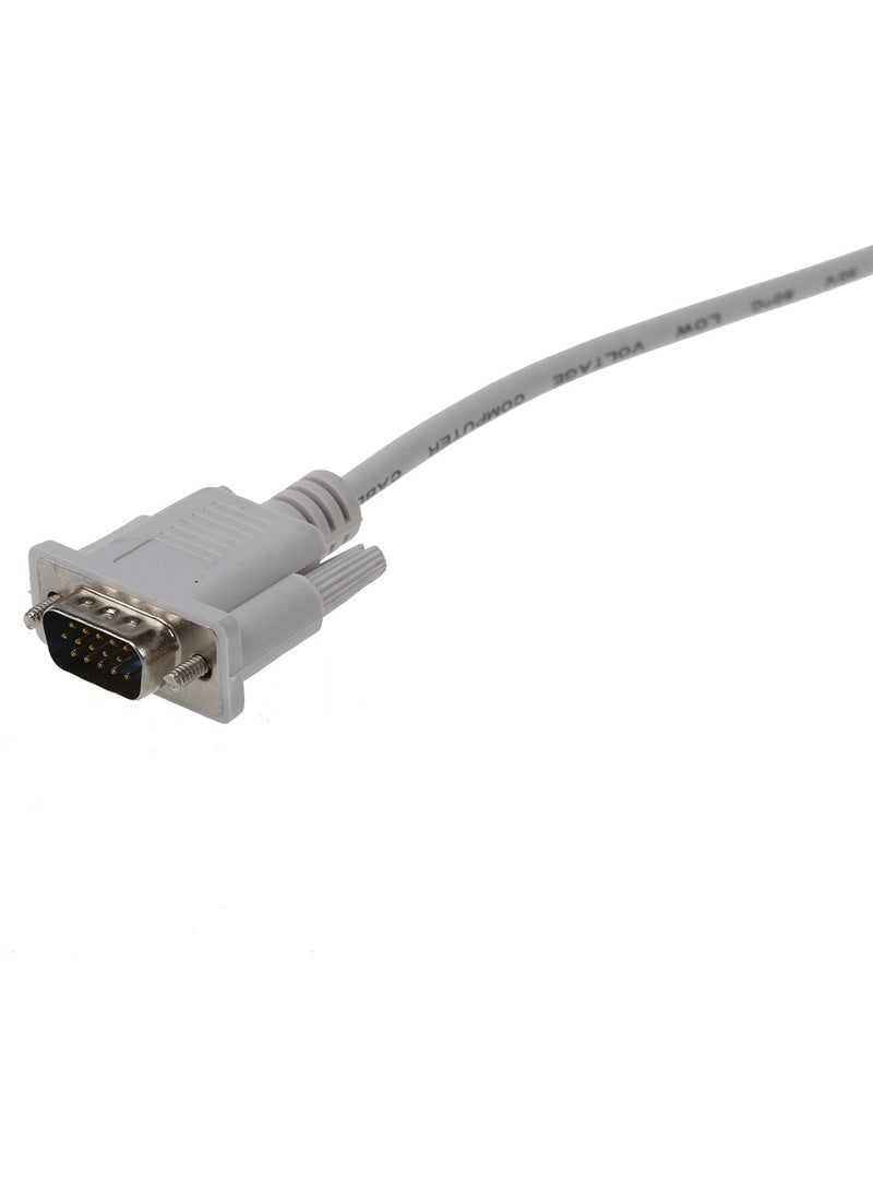 Pabiflo - VGA DB15 Male - RS232 DB9 Pin Male Adapter Cable / Video Graphics Extension Cable (White, 1.4m) (From Overseas) - Image 1