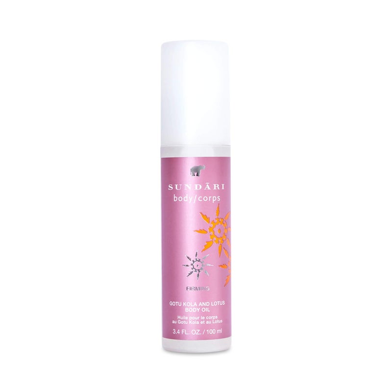 Sundari SUNDARI Gotu Kola & Lotus Body Oil, 3.4 Fl Oz, Soothing Daily Care Formula for Delicate Hydration, Firm and Tone Skin with Natural Botanicals 