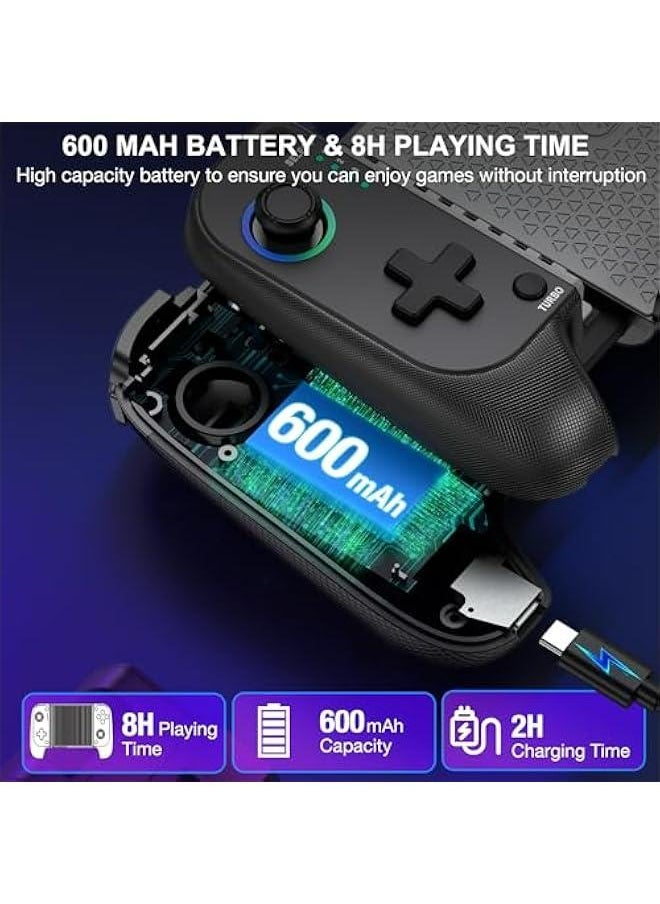 Generic - Wireless Hall Joystick Phone Controller for iPhone/Android with RGB Support for Xbox Game Pass, PlayStation, Steam Link, Call of Duty, Minecraft, Roblox, Cloud Android Controller. - Image 1