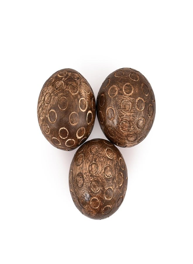 BHAVATU Decorative Balls Mango Wood Round Balls Set of 3 Individual Use Ideal for Use in Living, Dining Room Home Décor (3" x 3" x 3"), (Set of 3) - Image 3