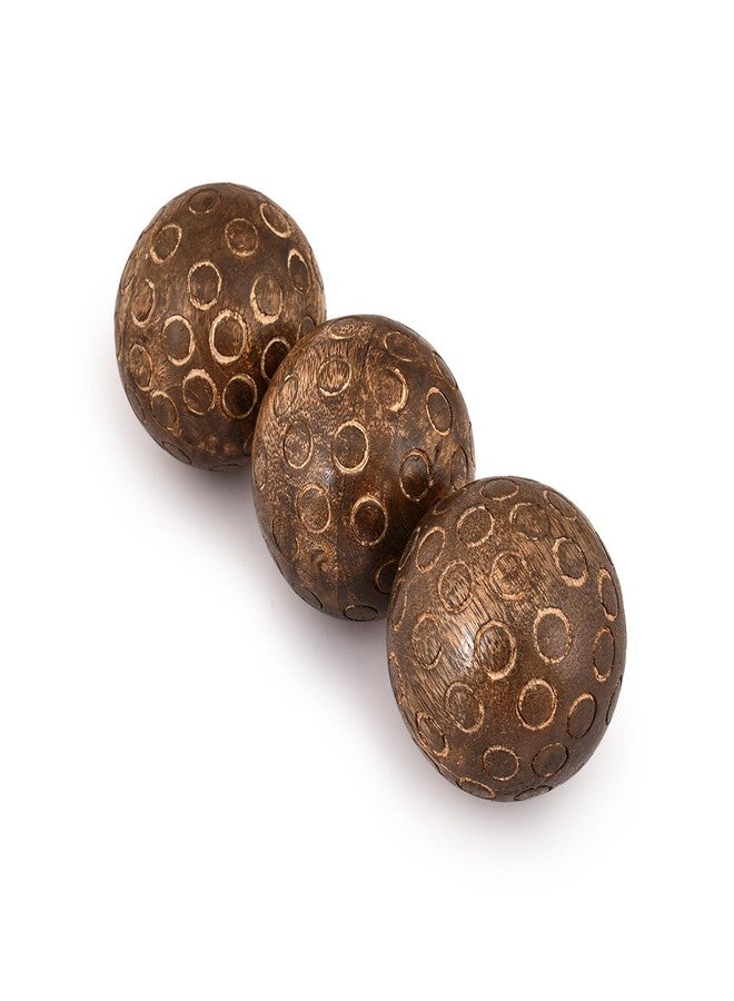 BHAVATU Decorative Balls Mango Wood Round Balls Set of 3 Individual Use Ideal for Use in Living, Dining Room Home Décor (3" x 3" x 3"), (Set of 3) - Image 2