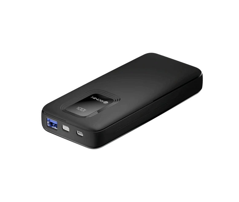 رونين باور بانك رونين فورج R-4020 سعة 10000 مللي أمبير - شحن سريع 22.5 واط - تقنية PD - مخرج USB و Type-C - شاشة رقمية - نحيف وخفيف - مدخل مزدوج - للايفون والاندرويد والسماعات - أسود - Image 2