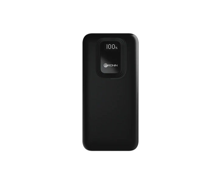 رونين باور بانك رونين فورج R-4020 سعة 10000 مللي أمبير - شحن سريع 22.5 واط - تقنية PD - مخرج USB و Type-C - شاشة رقمية - نحيف وخفيف - مدخل مزدوج - للايفون والاندرويد والسماعات - أسود - Image 3