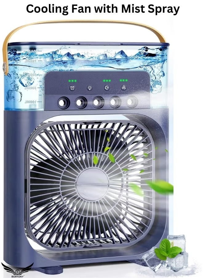 Portable Air Cooler Fan with USB Rechargeable Cooling, Humidifier & LED Night Light – Mini Personal Air Conditioner for Home, Office, Bedroom, Travel & Outdoor Use, Quiet Energy Saving Design - Image 1