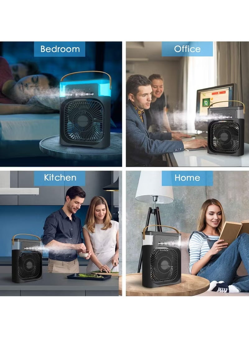 Portable Air Cooler Fan with USB Rechargeable Cooling, Humidifier & LED Night Light – Mini Personal Air Conditioner for Home, Office, Bedroom, Travel & Outdoor Use, Quiet Energy Saving Design - Image 5