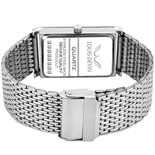 LOUIS DEVIN Stainless Steel Chain Analog Wrist Watch for Men (Blue Dial) | LD-WT052-BLU-CH - Image 3